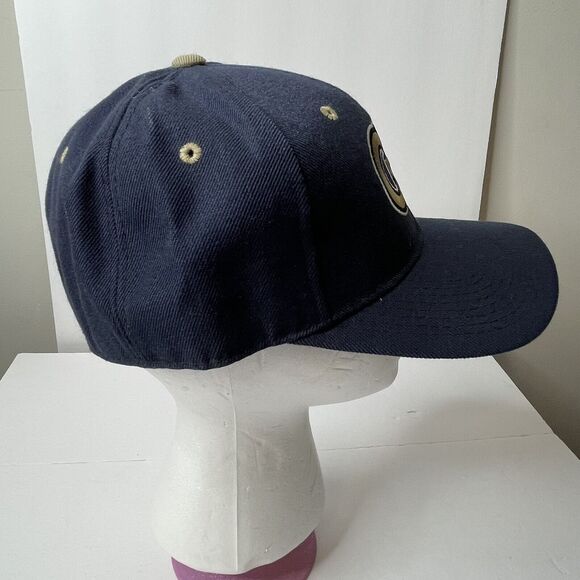 Georgia Tech Hat Mens Blue Yellow Fitted 7 3/8 Zephyr Buzz NCAA Football Cap - Picture 3 of 9